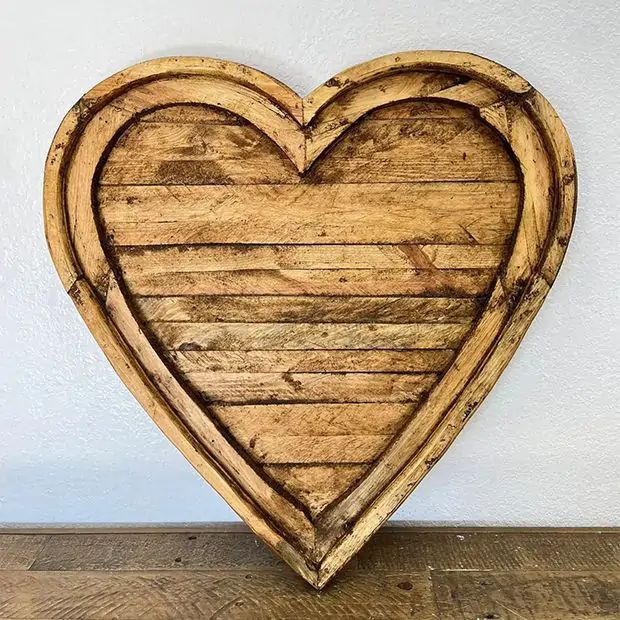 Wood Slat Framed Heart | Antique Farm House