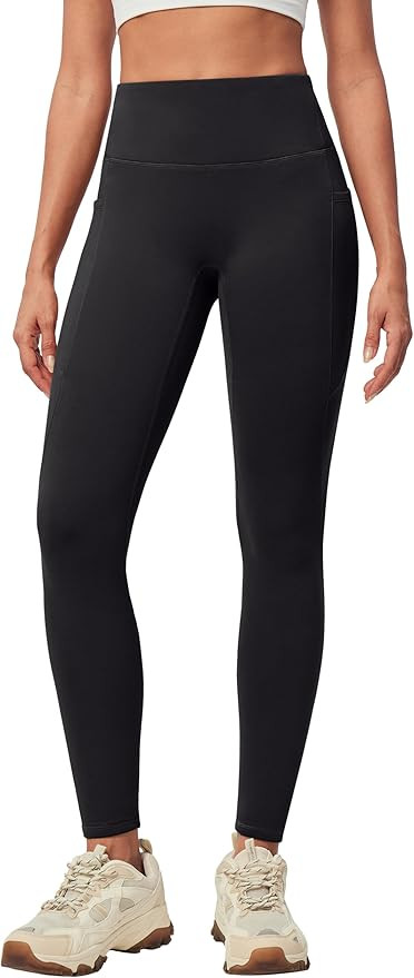 IUGA Women's Fleece Lined Leggings with Pockets Winter Warm Thermal Leggings for Women High Waist... | Amazon (US)