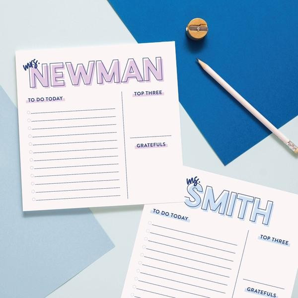 Teacher Outline Name Notepad | Joy Creative Shop