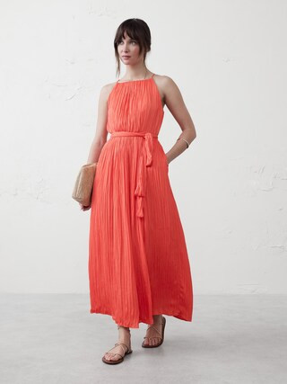Fine-Gathers Maxi Dress | Banana Republic Factory