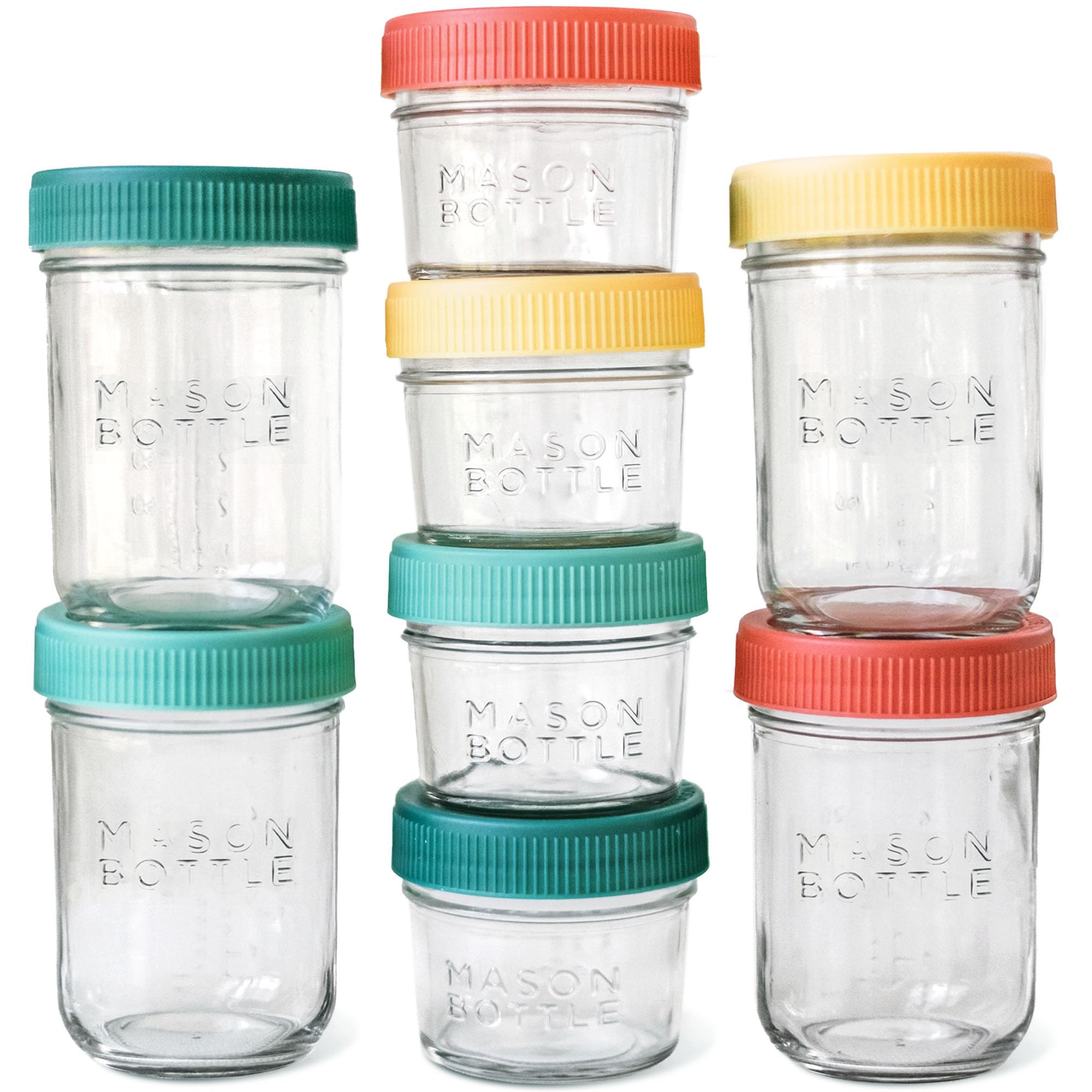 Mason Bottle Breast Milk Storage Jars (4oz & 8oz, 8-Pack) – Reusable Glass Baby Food Containers... | Amazon (US)