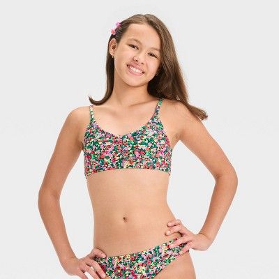 Girls' 'Sun Seeker Ditsy' Floral Printed Bikini Swim Top - art class™ | Target