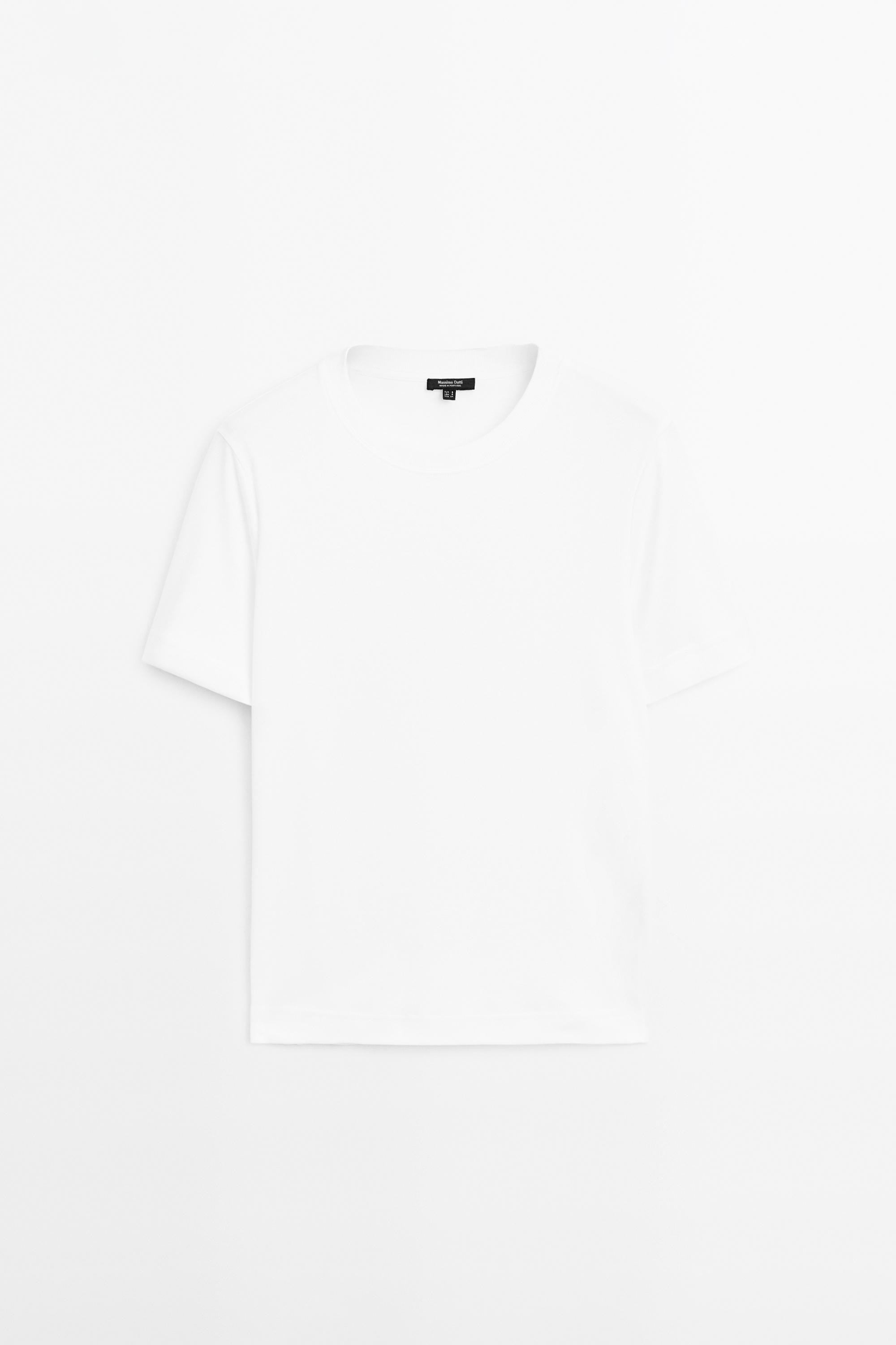 Short sleeve interlock T-shirt | Massimo Dutti UK