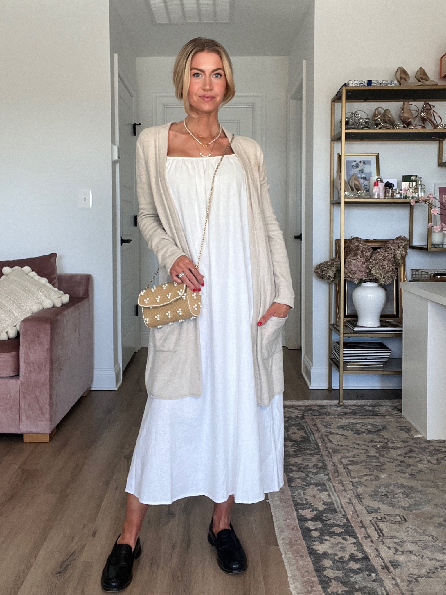 Linen dress + long cardigan 
Dress: runs TTS. wearing size S

#LTKbeauty #LTKstyletip #LTKSeasonal