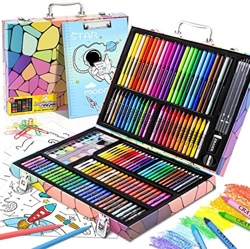 Suministros de arte, paquete de 180 pinturas de dibujo para niños, niñas, niños y adolescentes... | Amazon (US)