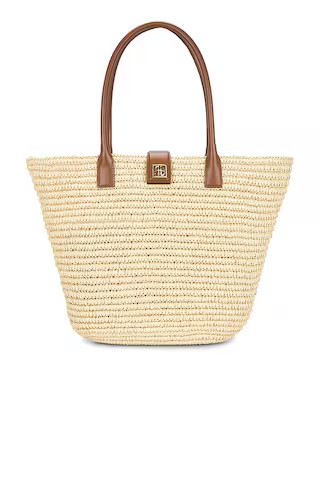 ANINE BING Lou Monogram Tote Bag in Natural & Cognac from Revolve.com | Revolve Clothing (Global)