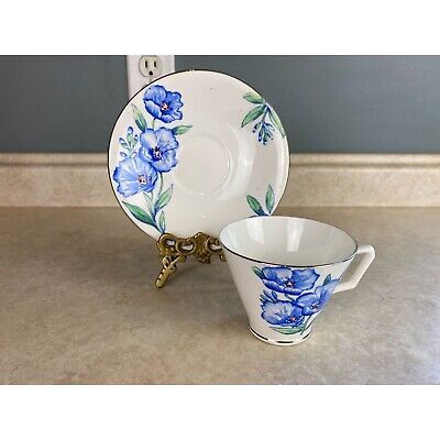 Vintage Godelia Hand Painted Art Deco Bone China England Tea Cup And Saucer Set | eBay US