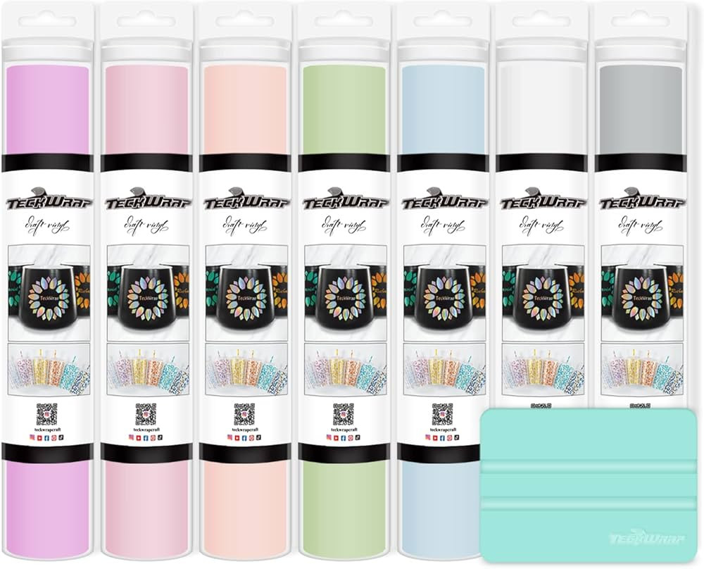 TECKWRAP 001 Vinyl Permanent Adhesive Vinyl Bundle Matte Adhesive Craft Vinyl Bundle 12" x 36"/Ro... | Amazon (US)