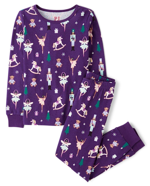 Girls Glow Nutcracker Ballerina Snug Fit Cotton Pajamas - purple | The Children's Place