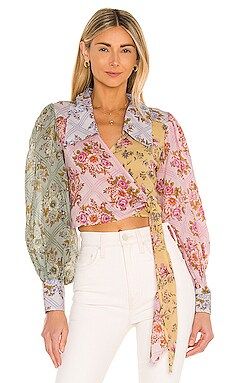 Free People Lucky Penny Wrap Top in Dahlia Combo from Revolve.com | Revolve Clothing (Global)