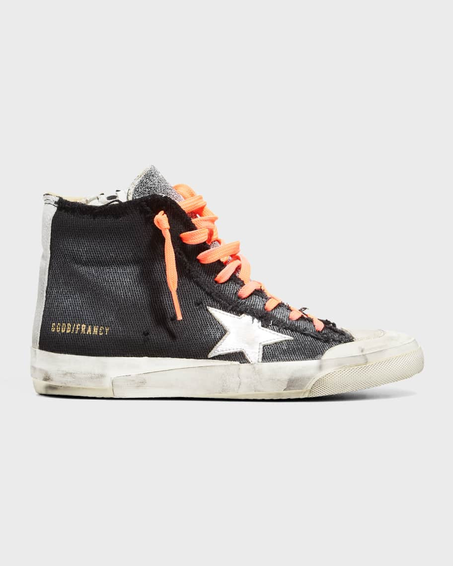Golden Goose Francy Penstar Canvas High-Top Sneakers - Crystal Tongue, Laminated Star,  Suede, Li... | Neiman Marcus