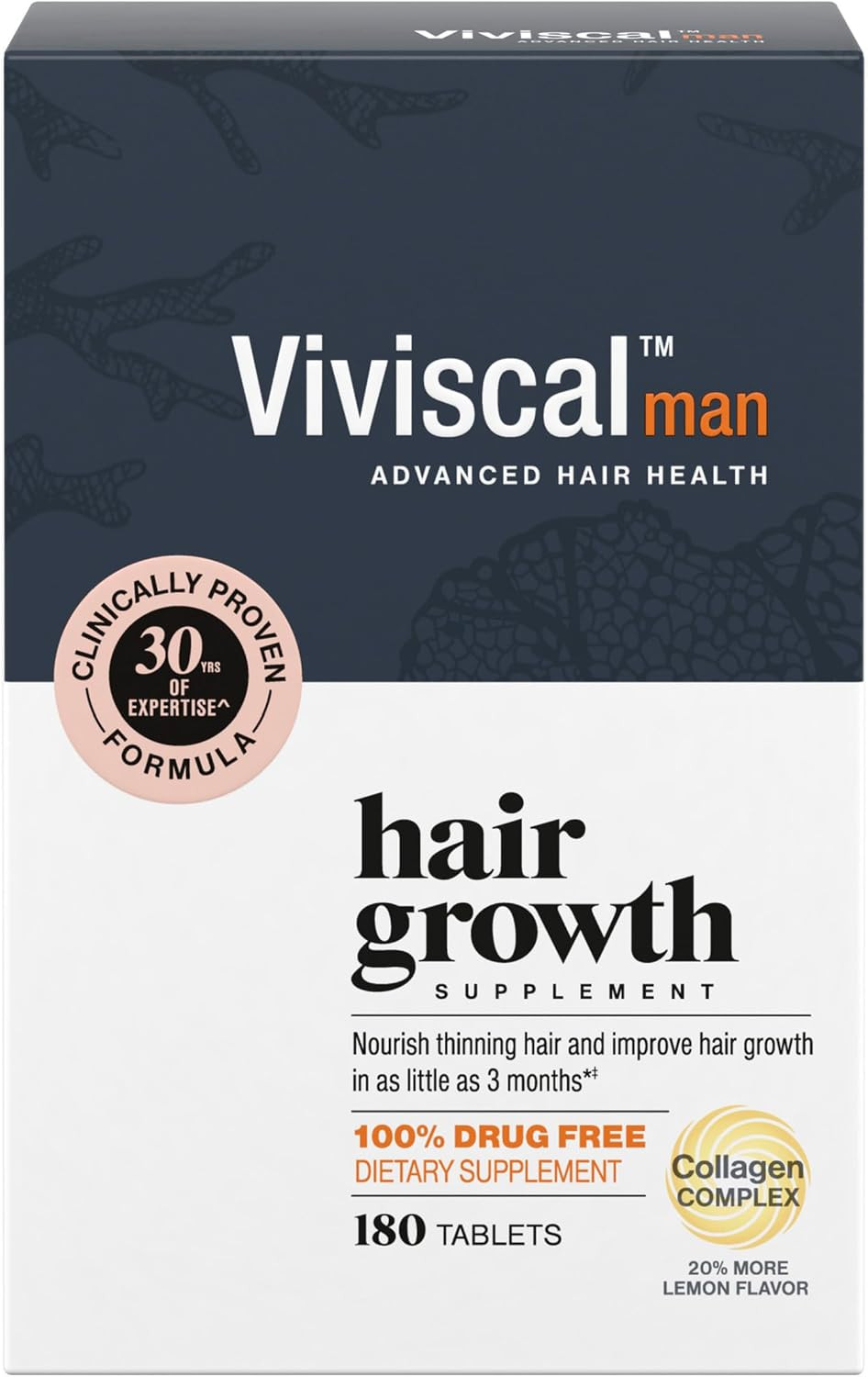 Viviscal Men's Hair Growth Supplements, 180 Tablets 3 Month Supply | Amazon (US)