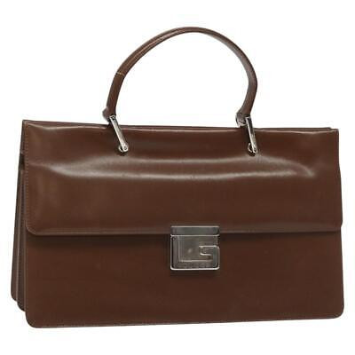 GUCCI Hand Bag Leather Brown Silver 000 406 0534 Auth ep7584 | eBay US