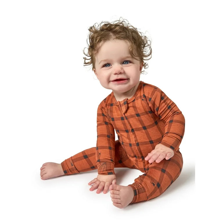 Modern Moments by Gerber Baby and Toddler Neutral Super Soft Halloween One-Piece Pajama, Sizes 0/... | Walmart (US)