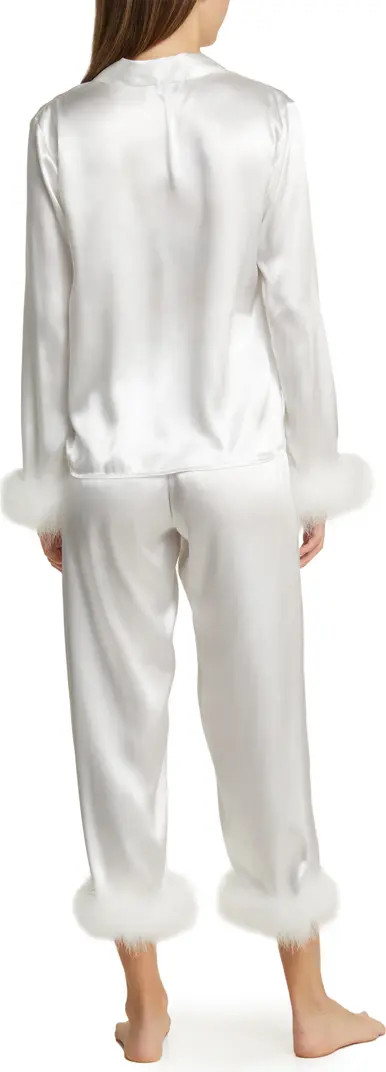 In Bloom by Jonquil Feather Trim Satin Pajamas | Nordstrom | Nordstrom