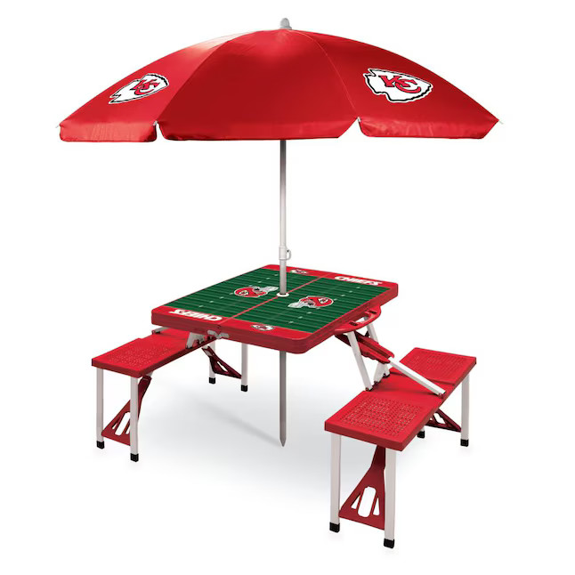 Picnic Time Kansas City Chiefs 54-in Red Plastic Rectangle Folding Picnic Table | Lowe's