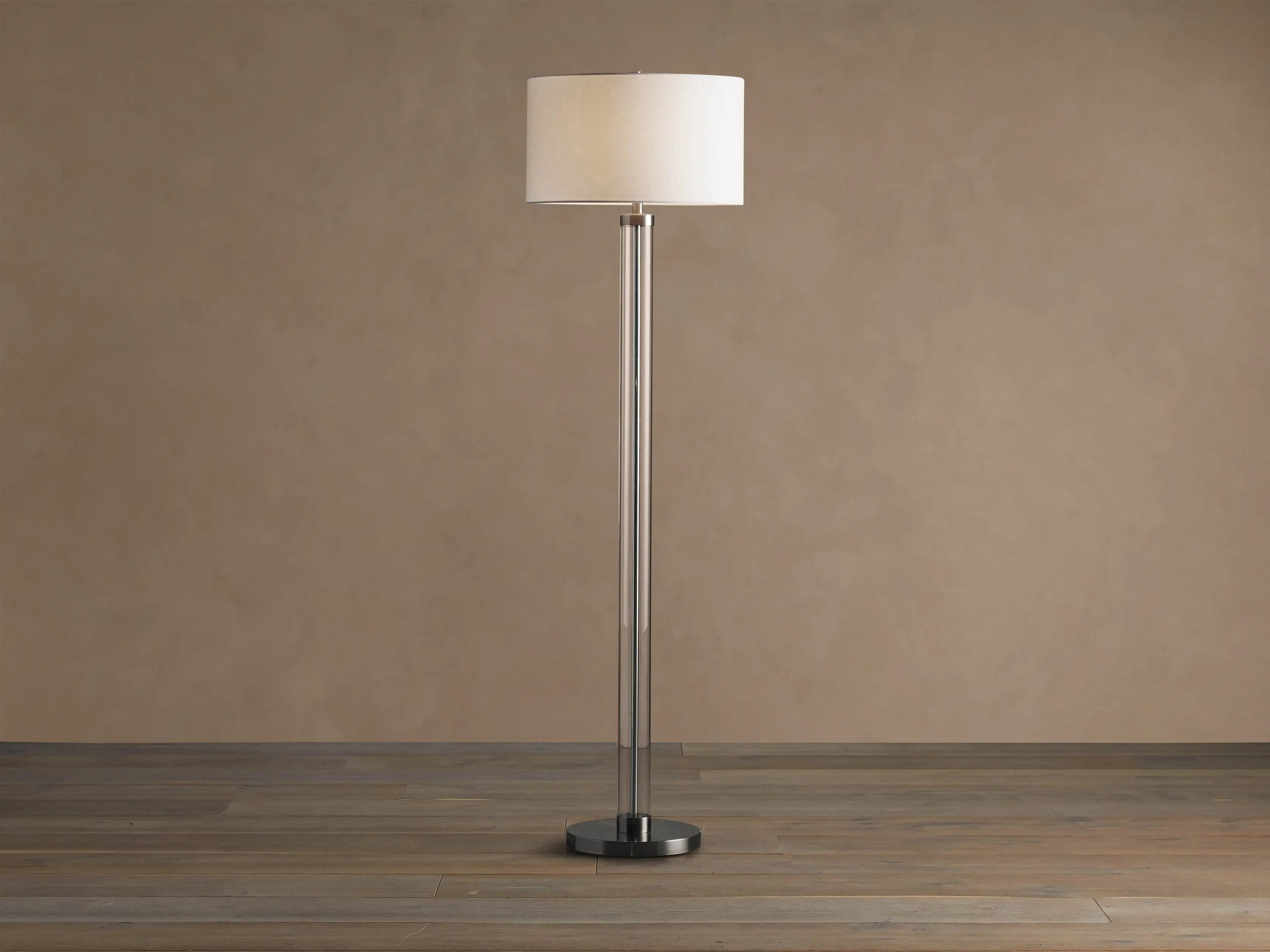 Glass Column Floor Lamp in Nickel | Arhaus
