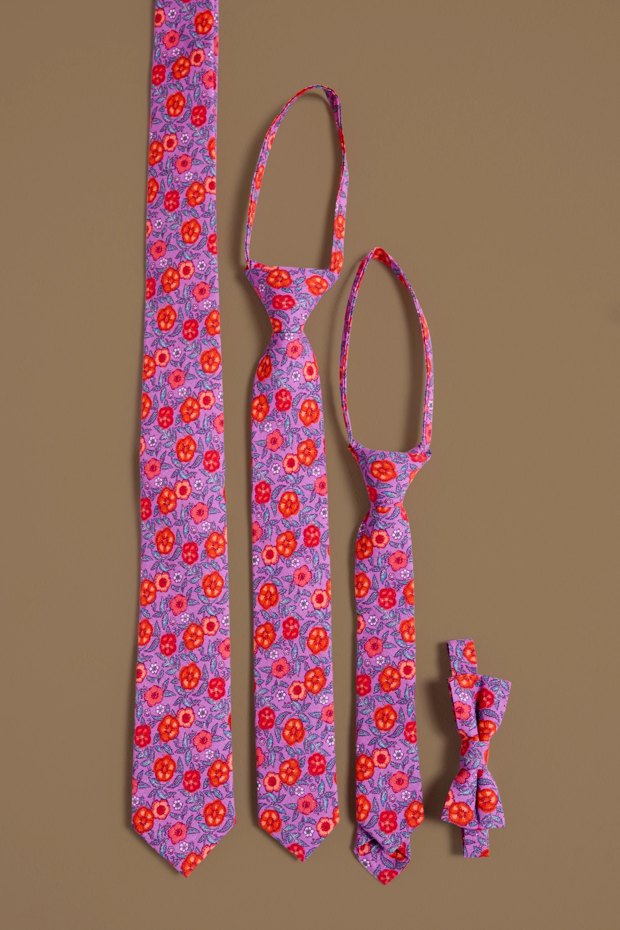 Ties in Poppy Woodblock | Ivy City Co
