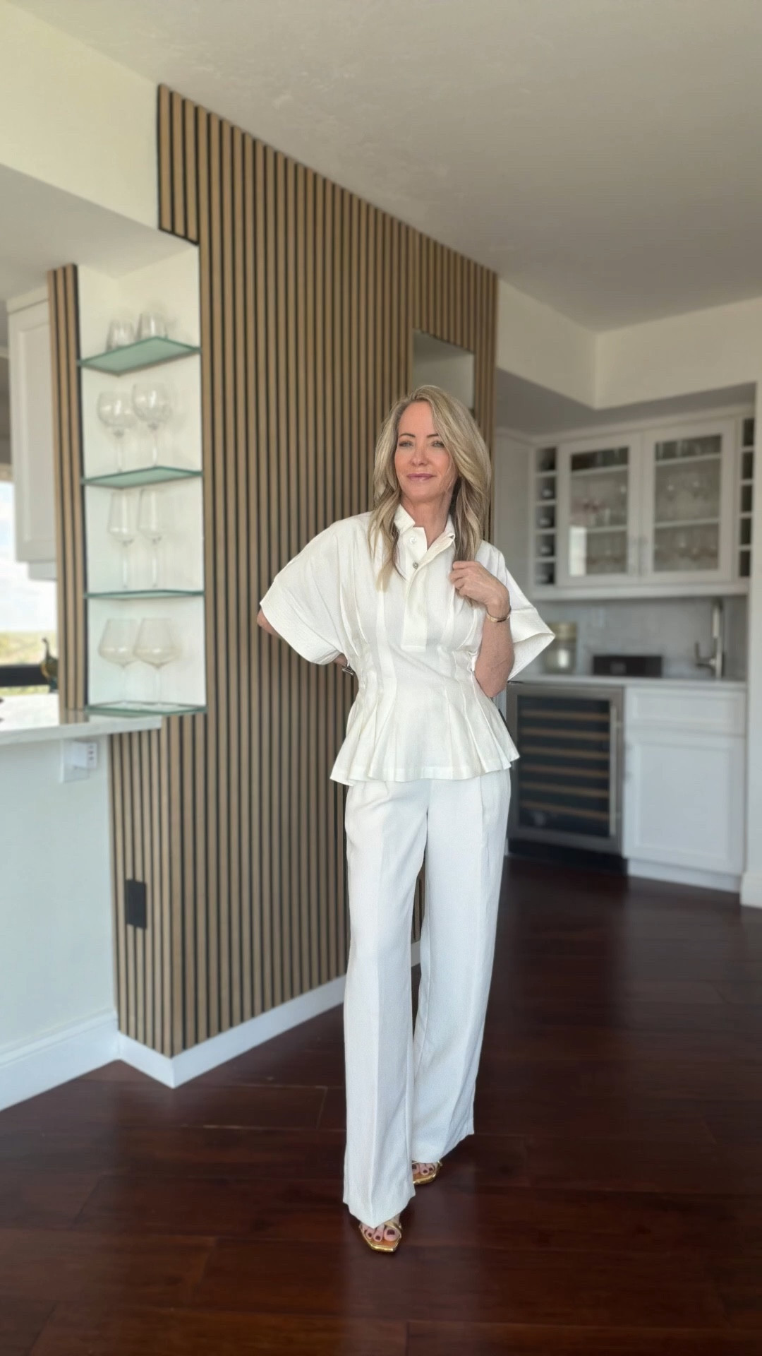 A structured linen blend peplum top paired with wide-leg trousers for an elegant, polished look 🤍
Flattering, breathable, and perfect for warm weather.

#LTKOver40 #LTKSeasonal #LTKspring