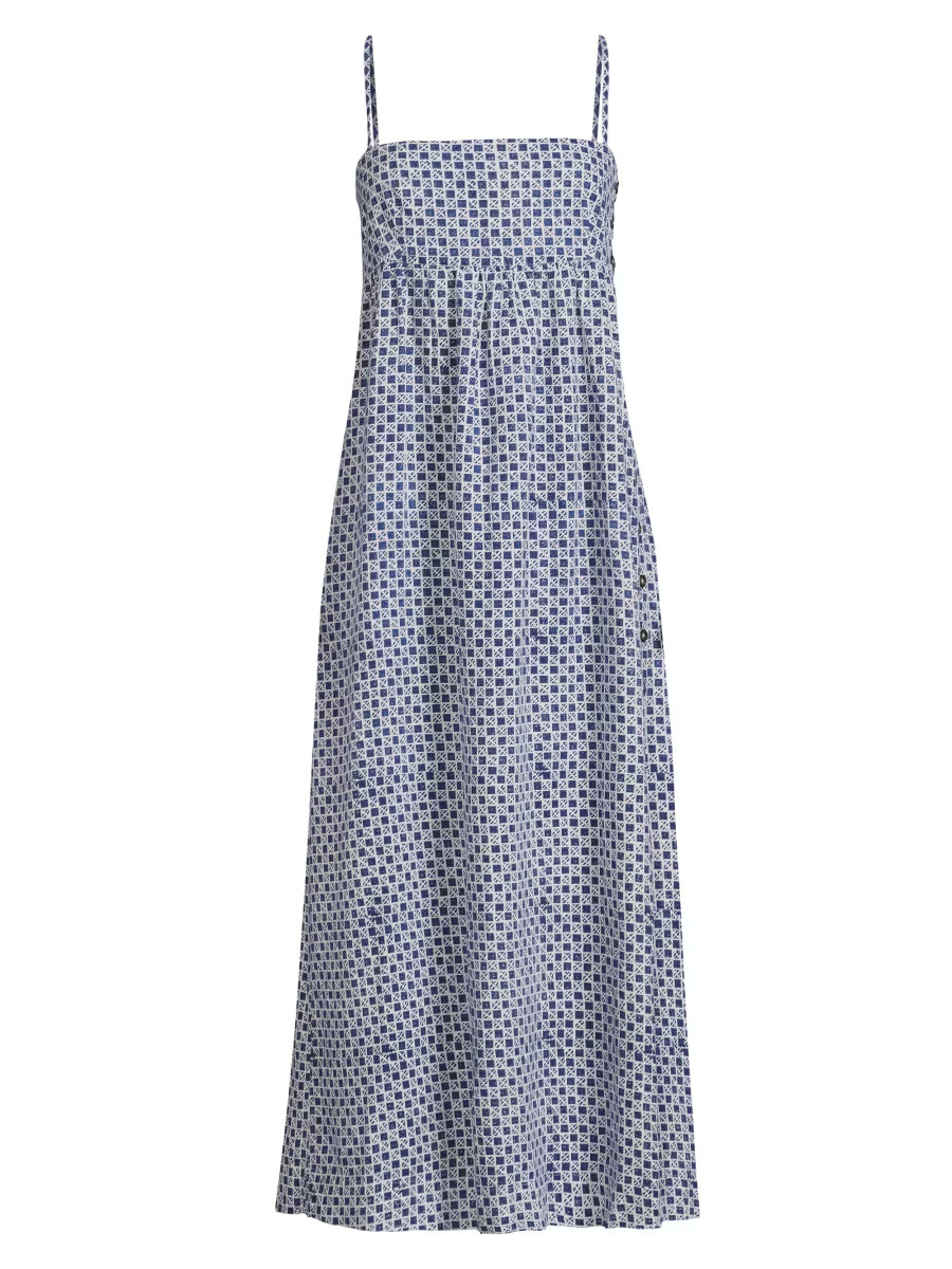 Rafael Cotton-Linen Midi-Dress | Saks Fifth Avenue