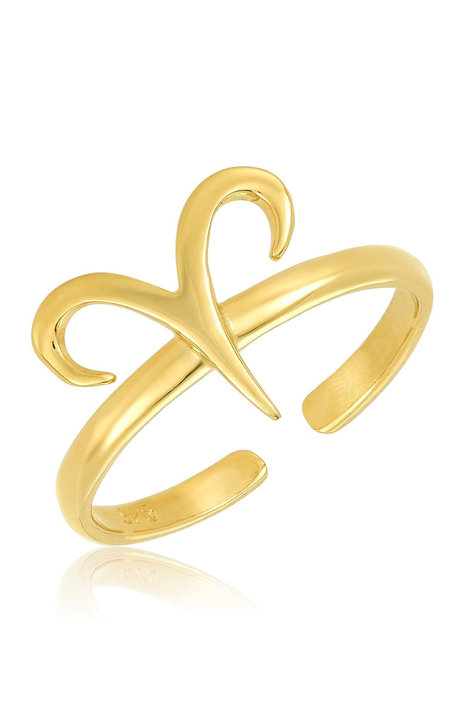 14K Gold Vermeil Plated Sterling Silver Adjustable Zodiac Ring - Aries | Nordstrom Rack