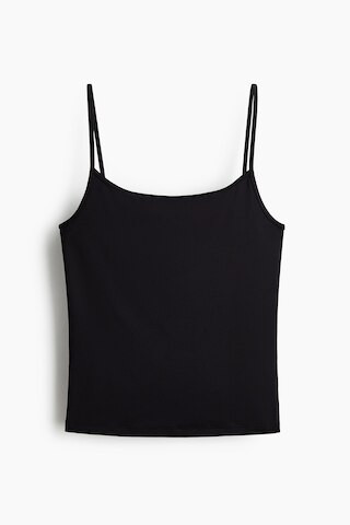 H & M - Jersey strappy top - Black | H&M (US + CA)