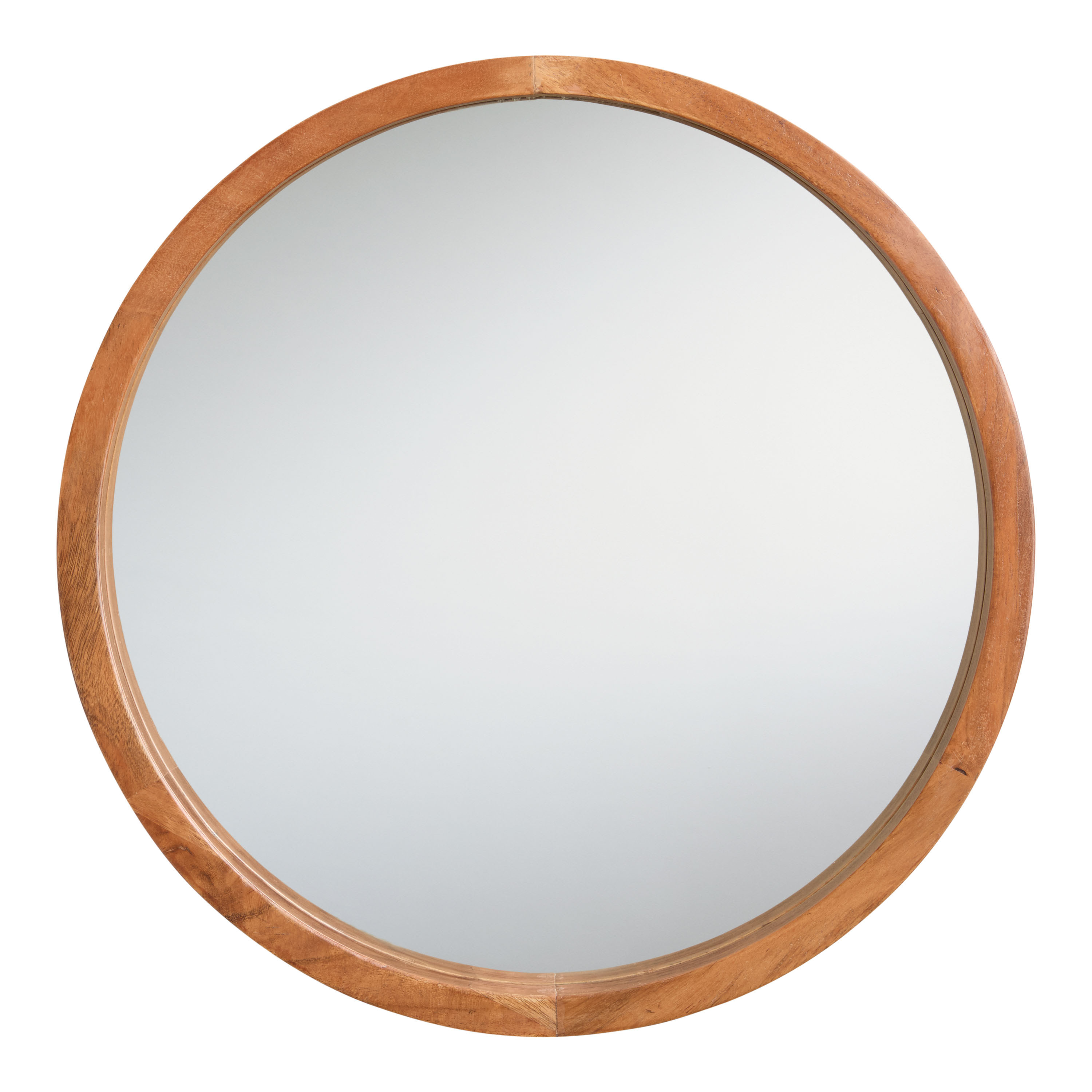 Round Natural Acacia Wood Wall Mirror - World Market | World Market