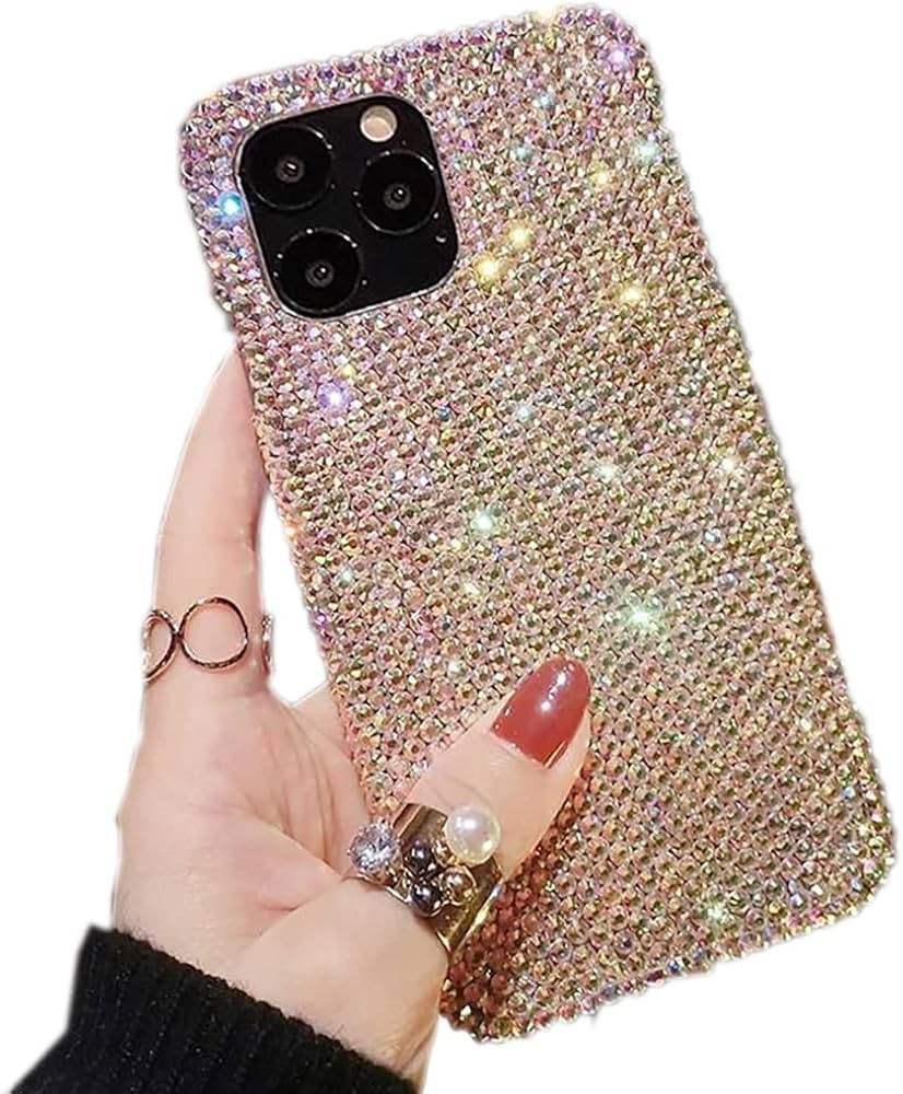 Compatible with iPhone 13 Pro Max Case Luxury Bling Rhinestone Glitter Phone Case for Women Girls... | Amazon (US)