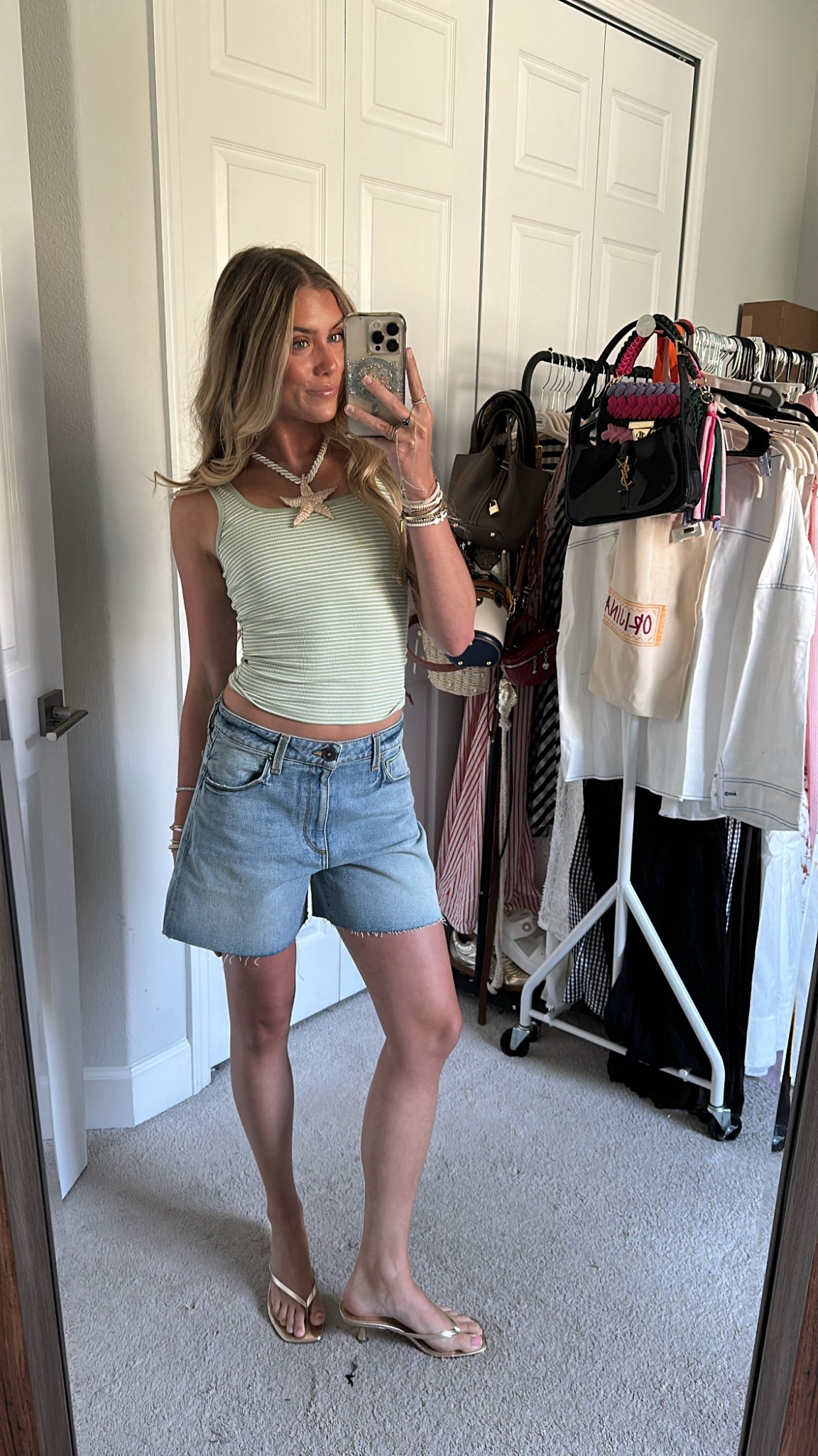 My heels are actually from Walmart! Size 7 (size down)! Madden Girl Women's Charlene Thong 2 inch Kitten Heel Sandal. My shorts are from Edyson (I can’t link) and my tank is size XS from hollister. It’s so comfy. My necklace is from Zara but I also have similar Target ones linked. 

#outfit #fashion #style #ootd #ootn #outfitoftheday #fashionstyle  #outfitinspiration #outfitinspo #tryon #tryonhaul #lookbook #outfitideas #currentlywearing #styleinspo #outfitinspiration outfit, outfit of the day, outfit inspo, outfit ideas, styling, try on, fashion, affordable fashion. 

#LTKShoeCrush #LTKFindsUnder50 #LTKStyleTip