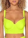 Smart & Sexy Women's Plus-Size Long Lined Underwire Bikini Top, Neon Yellow, 44DD | Amazon (US)