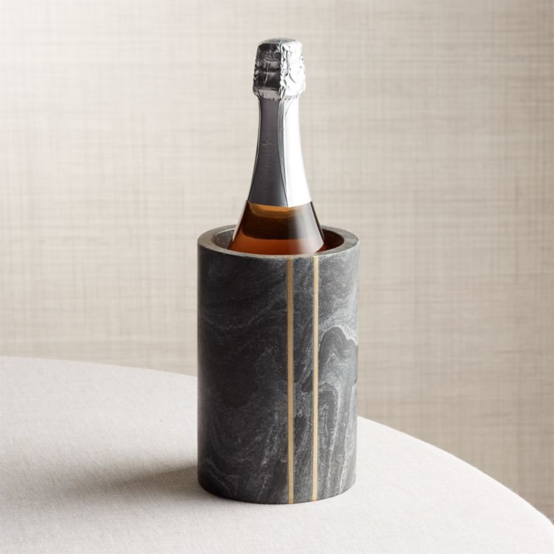 Hayes Black Marble Wine Cooler | Crate & Barrel