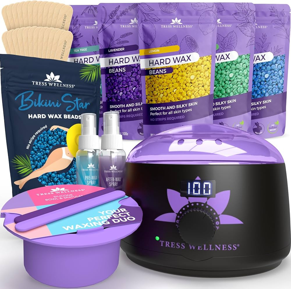 Tress Wellness Deluxe Waxing Kit for Brazilian Wax - Easy to Use - For Sensitive Skin - Digital D... | Amazon (US)