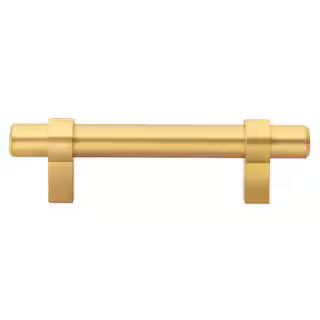 GlideRite 3 in. Solid Satin Gold Euro Style Cabinet Drawer Bar Center-to-Center Pulls (10-Pack) 4... | The Home Depot