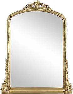 Decor Trends Traditional Ornate Arch Wall Mirror Vintage Fireplace Mirror Mantel Decor, Antique G... | Amazon (US)