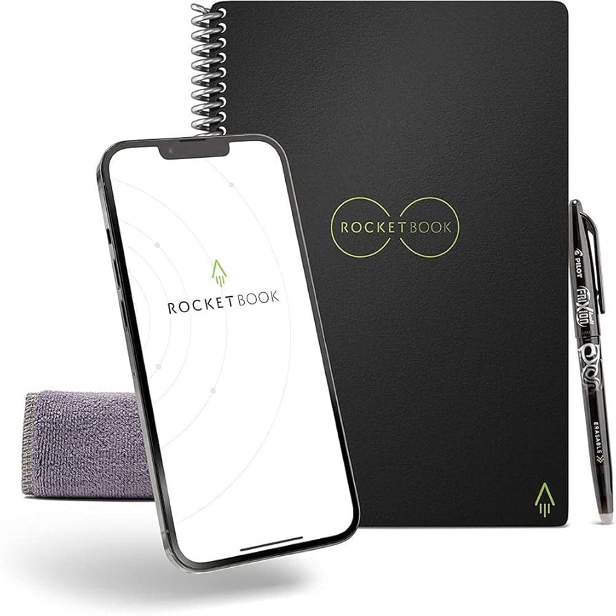Rocketbook Smart Reusable Notebook, Core Executive Size Spiral Notebook, Infinity Black, Dot Grid... | Amazon (US)