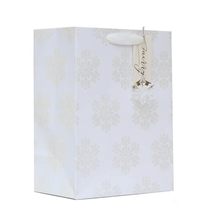 Medium Multicolor Snowflakes Christmas Paper Gift Bag, 7.5" x 4.5" x 9.87", by My Texas House | Walmart (US)