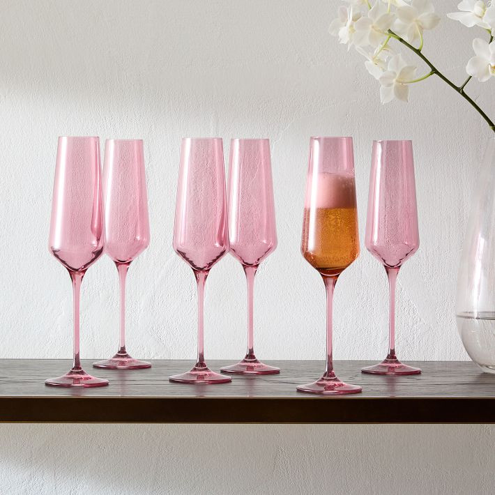 Estelle Colored Glass Champagne Flute (Set of 6) | West Elm (US)