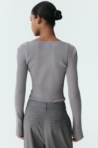 Rib-knit Sweater - Gray - Ladies | H&M US | H&M (US + CA)