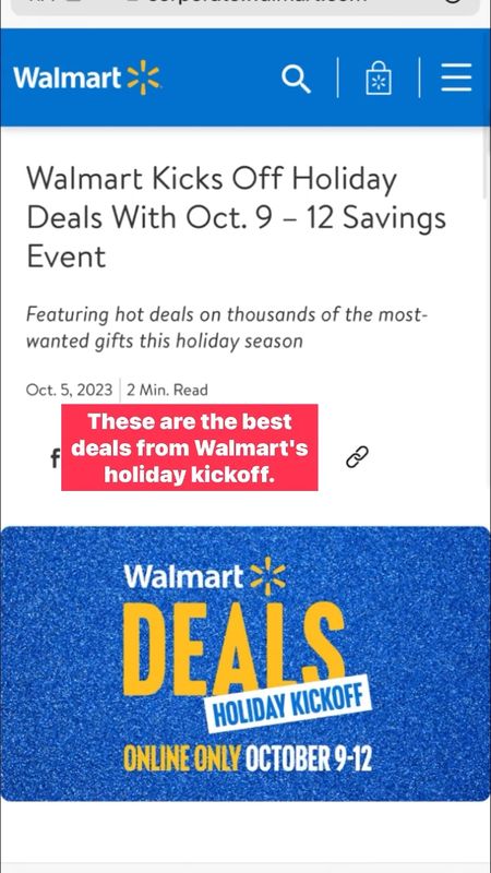 @walmart Deals Holiday Kickoff is live on Walmart.com 10/9-10/12 🎁✨ 

#Ad #Sponsored #WalmartPartner 

#LTKHolidaySale #LTKGiftGuide #LTKHoliday