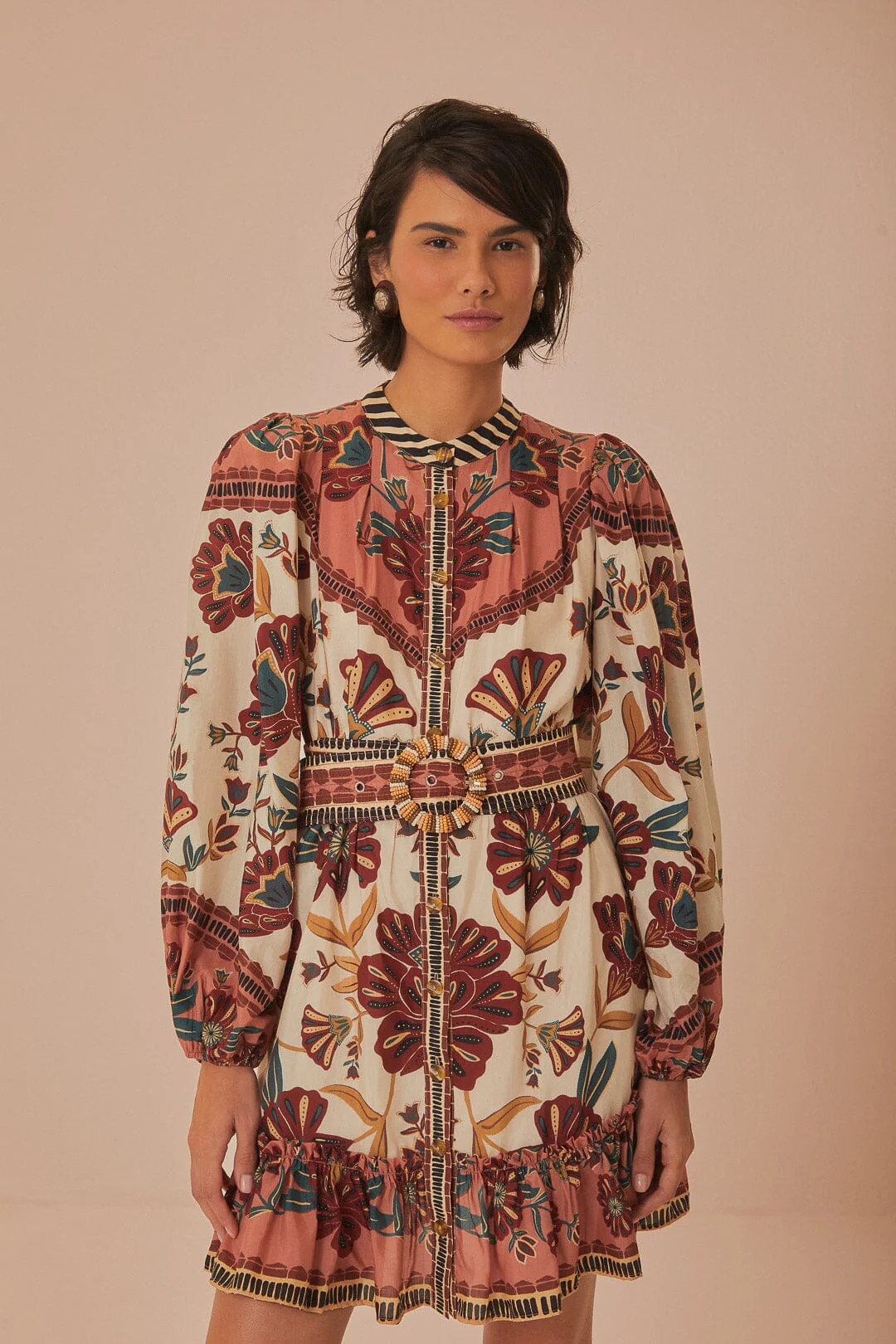 Cream Riad Mini Dress | FarmRio (US)