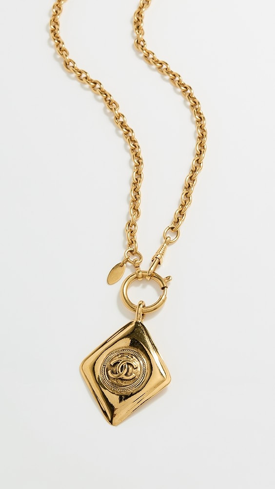 Chanel Gold CC On Diamond Necklace | Shopbop
