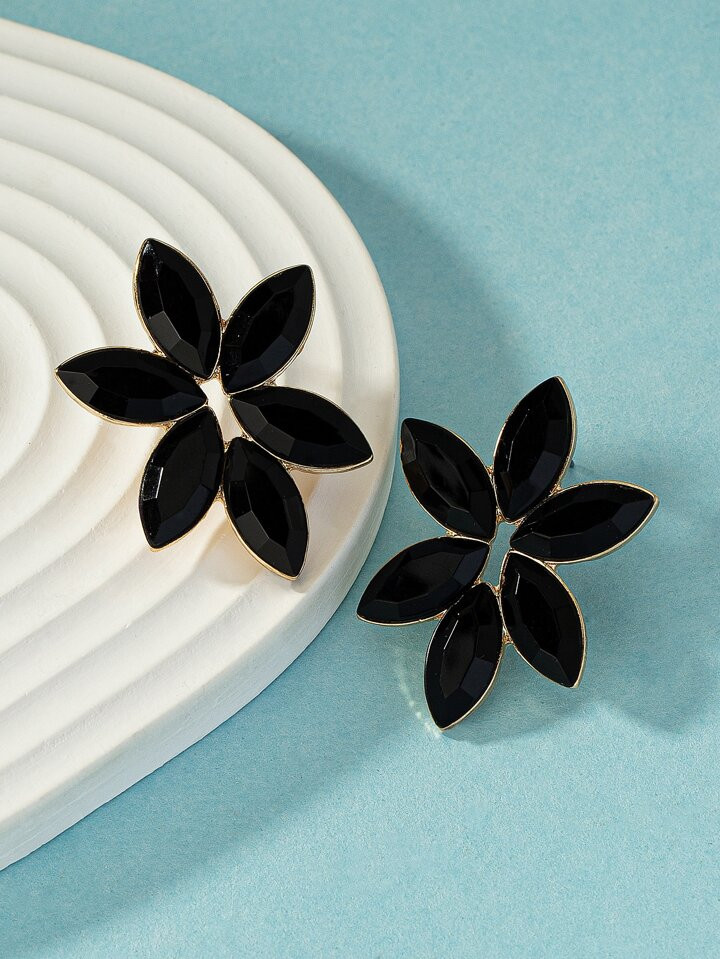 1pair Fashionable Rhinestone Decor Stud Earrings For Women For Daily Decoration | SHEIN