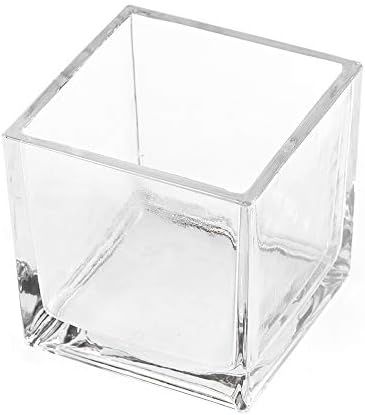CYS EXCEL Glass Cube Flower Vase (6"x6"x6") | Multiple Size Choices Square Wedding Centerpieces |... | Amazon (US)