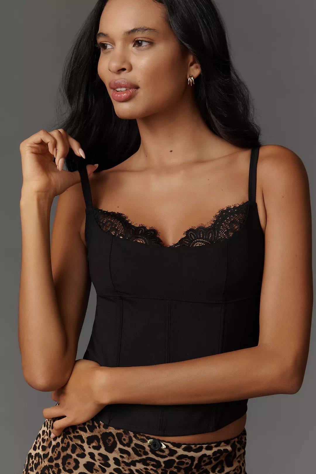 LyreBird Structured Lace-Trim Corset Top | Anthropologie (US)