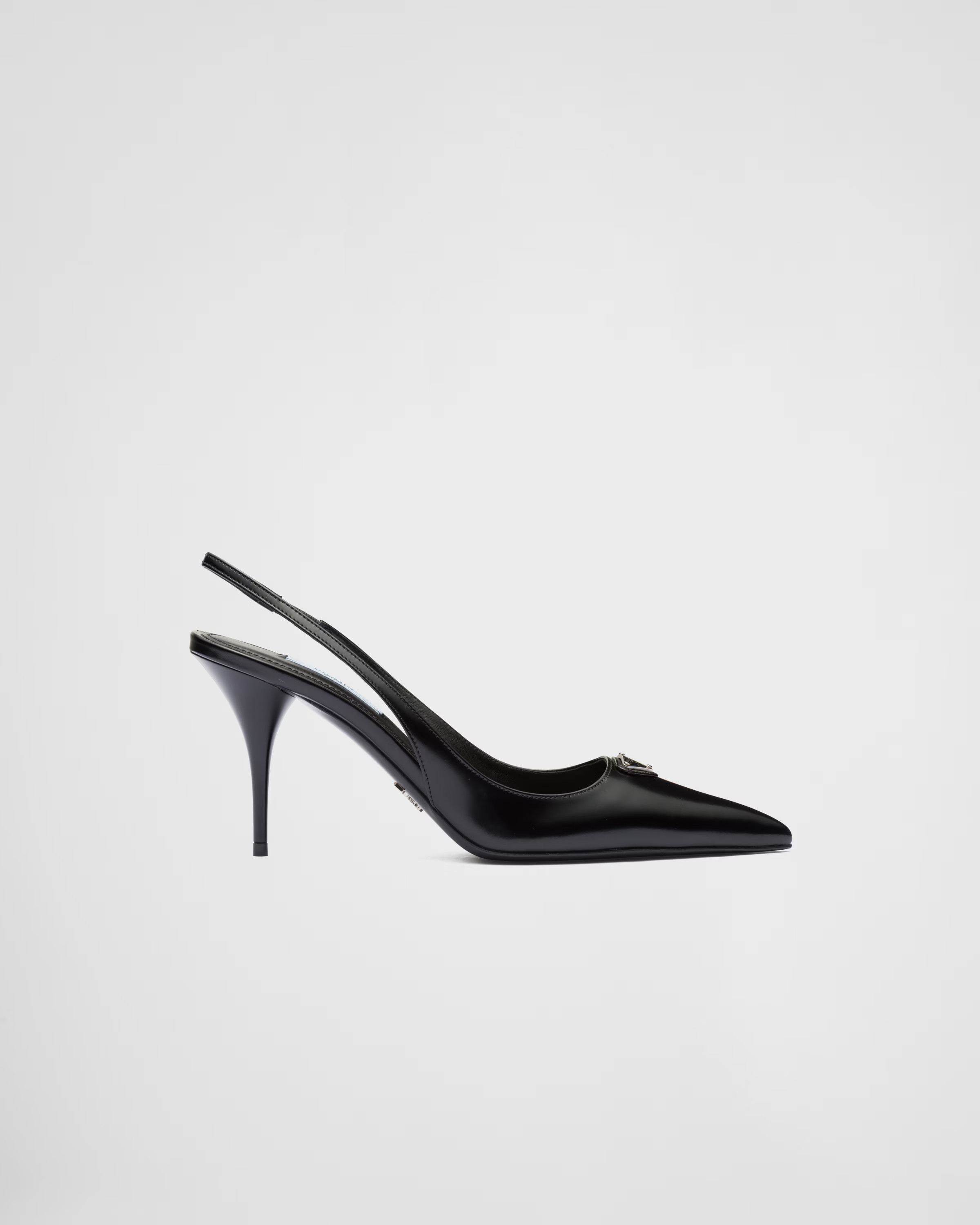 Brushed leather slingback pumps | Prada Spa US