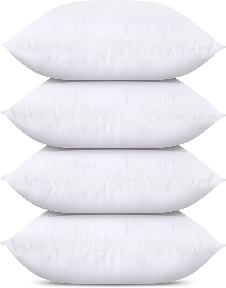 Utopia Bedding Throw Pillows (Set of 4, White), 20 x 20 Inches Pillows for Sofa, Bed and Couch De... | Amazon (US)