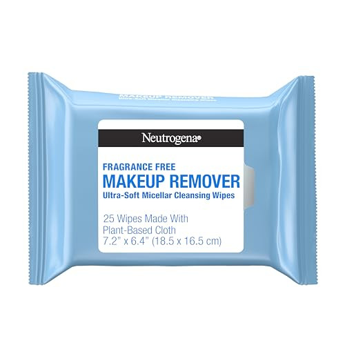Neutrogena Makeup Remover Wipes for Face Daily, Fragrance-Free, Gently Removes Oil, Dirt, and Waterproof Makeup in a Simple Fully Plant-Based Cloth, 25 ct | Amazon (US)