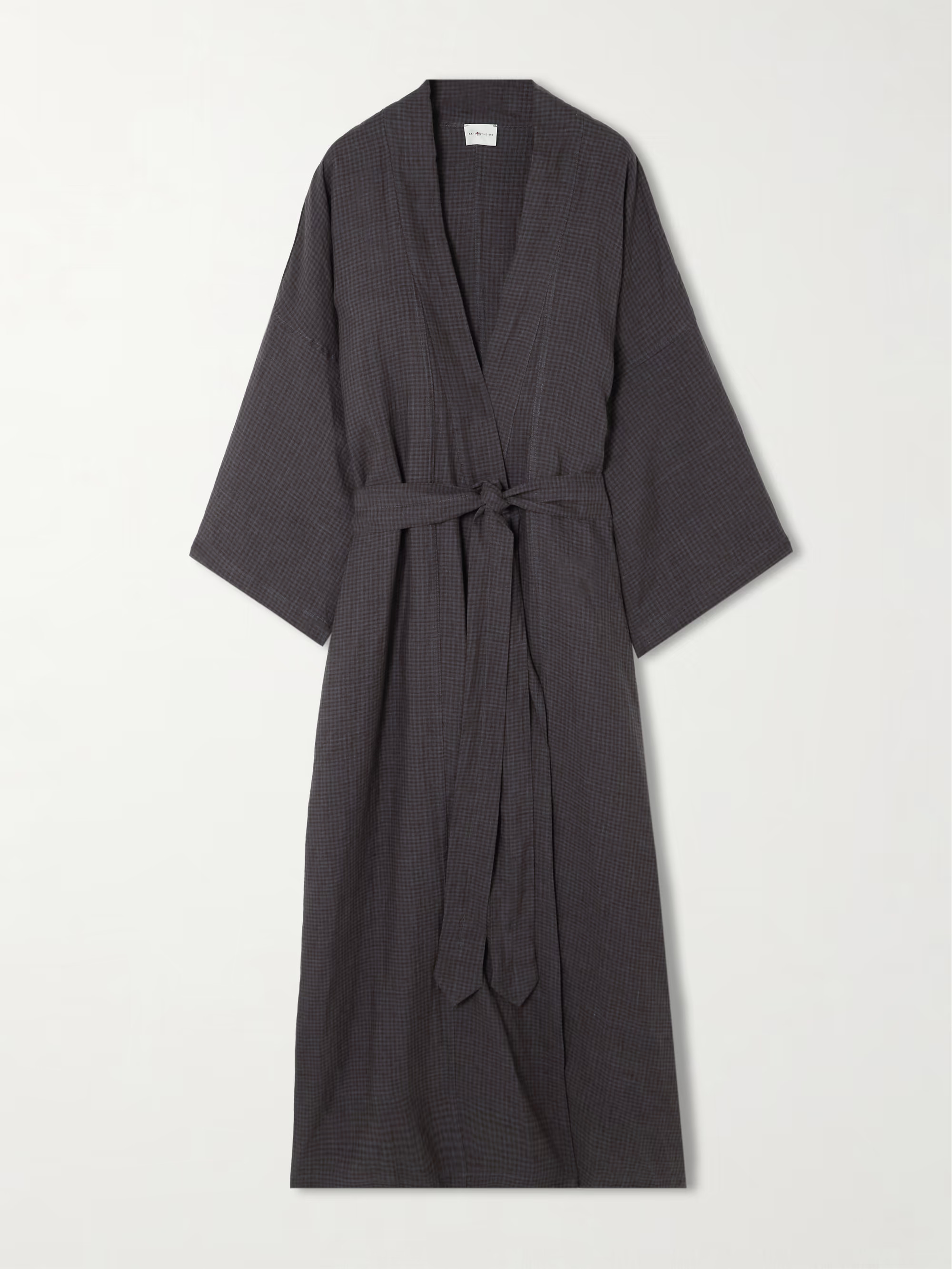 02 belted checked linen robe | NET-A-PORTER (UK & EU)