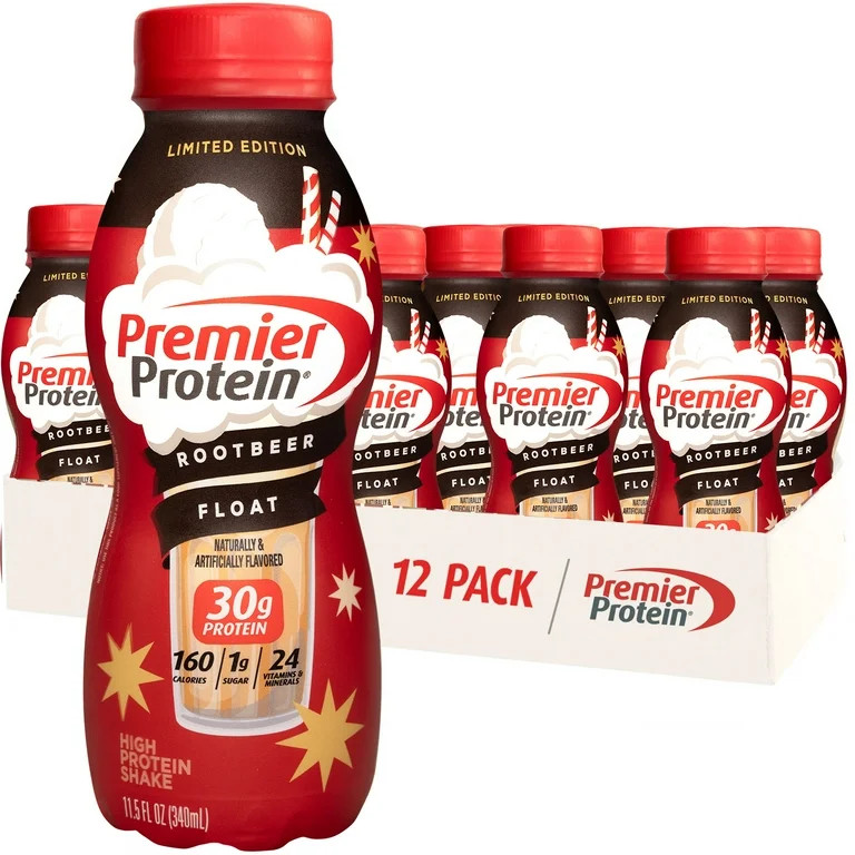Premier Protein Shake, Root Beer Float Limited Time, 30g Protein, 11.5 fl oz, 12 Ct - Walmart.com | Walmart (US)