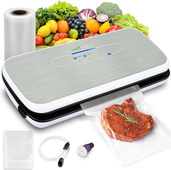 NutriChef Food Vacuum Sealer Machine - Automatic Air Sealing System for Dry & Moist Foods, LED To... | Amazon (US)